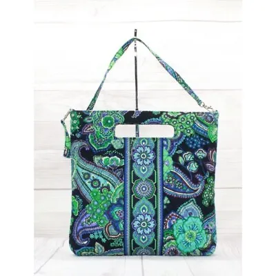 Vera Bradley Women Blue Rhapsody Paisley Quilted Purse Tote Handbag • $34