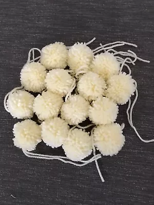 15 Handmade Wool Cream Pom Poms • £5