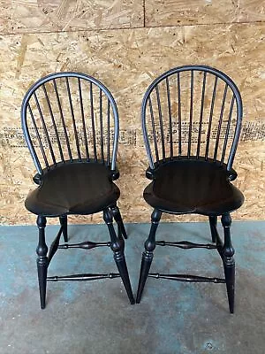Pair Of D R Dimes Windsor Stools / Counter Height Chairs • $1400