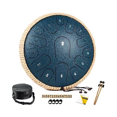 Steel Tongue Drum - 13 Inches 15 Notes Tongue Drum - Hand Pan Drum With Music... • $63.59