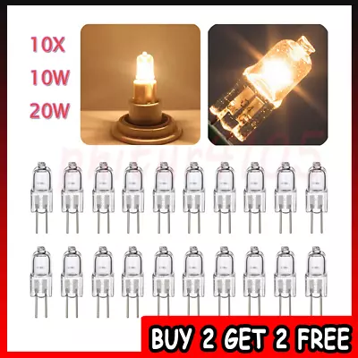 10 X G4 Halogen Capsule Lamps Light Bulbs 10W 20W 12V 2 Pin Replace Bulbs 2+2 • £3.27