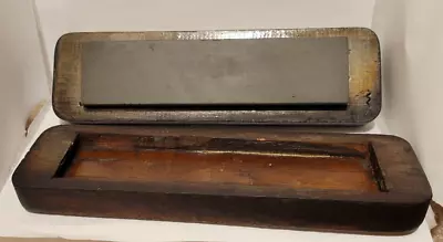 Vintage Knife Sharpening Stone Oilstone Wetstone In Wooden Box 8  • $40.99