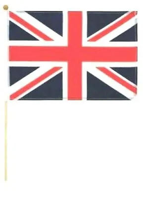 Union Jack Hand Waving Flag On A Stick Pole Royal Decoration Party Souvenir Gift • £2.95