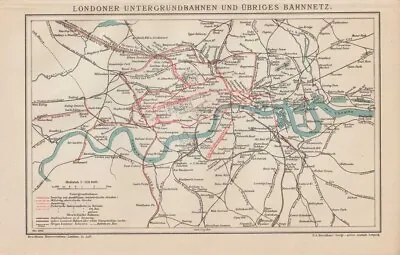 London U-Bahnnetz Tube Underground Original Card By 1902 Map • £12.04