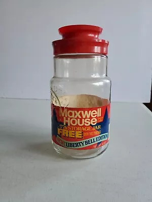 Vintage 1976-1776 Maxwell House Coffee Glass Jar - Liberty Bell Design W/ Label • $14.99