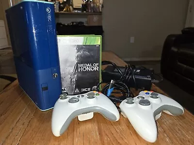 Microsoft Xbox 360 E Limited SPECIAL Edition 500GB BLUE Console/Controllers/Game • $125