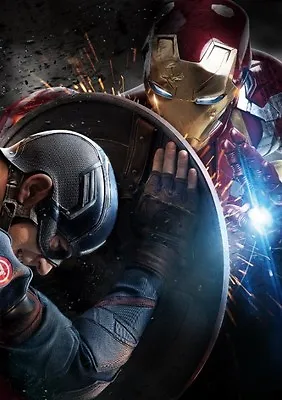 Captain America Civil War Movie Marvel Poster Film A4 A3 Art Print Cinema 2 • £5.99