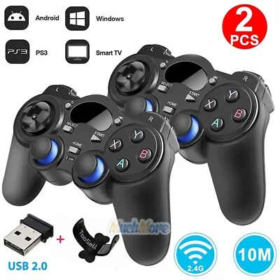 2x 2.4G Wireless Gamepad Android Controller Joystick For Raspberry PC TV Phone • $31.99