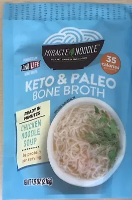 Miracle Noodle Bone Broth Chicken Noodle Soup Keto And  Paleo 7.6 Oz Pack • $15