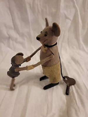 German SCHUCO Wind-Up Mouse Swinging Baby W/key: WORKS! • $49.99