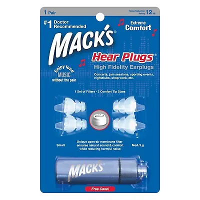 Mack's Hear Ear Plugs (1 Pair) - Clear • £12.95
