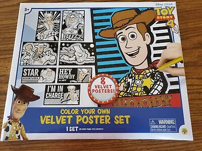 Disney Toy Story 4 Eight Craft Color Your Own Velvet Poster Postcard Set+Markers • $2.75