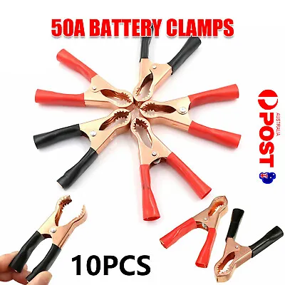 10x50A Red Black Metal Car Battery Clip Crocodile Alligator Test Terminal Clamp  • $8.39