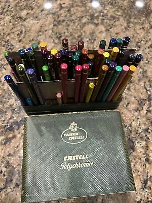 Vintage Faber Castell Polychromos Lot Of 60 Colored Pencils In Original Box! • $65