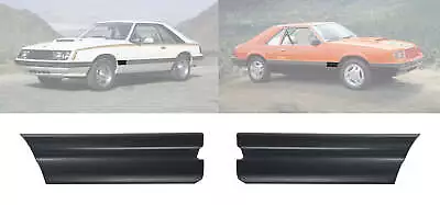 1979-1984 Ford Mustang Rear Of Front Fender Trim Moldings Black - Pair LH & RH • $60.58