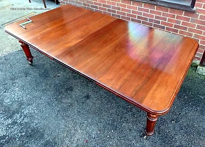 £1395 • Buy Large Victorian Antique Extending Kitchen Dining Table Solid  Mahogany Seats 12+
