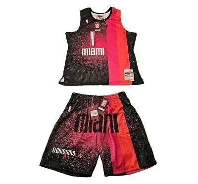 Chris Bosh Miami Heat Jersey & Shorts Set 2011 Mitchell & Ness Airbrush Size XL • $80.86