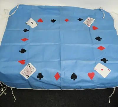 VTG Table Cloth Cover Bridge Poker Playing Card Design Light Blue Color 32 X 32 • $44.95