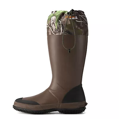 HISEA Men Rubber Rain Boots Adjustable Closure Arch Support Hunting Fishing Boot • $57.89