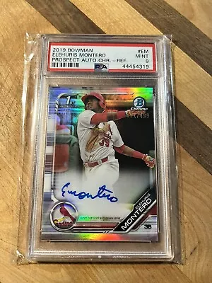 ELEHURIS MONTERO 2019 1st BOWMAN CHROME ORANGE RC AUTO /499 PSA 9 Cards/Rockies • $95