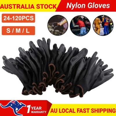 12/24 Pairs Antistatic Nylon Gloves Work Safety Mechanic Gloves Garden Builder • $20.13