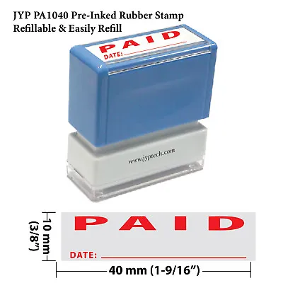 $11.99 • Buy Paid And Date W.Line JYP PA1040 Pre-Inked Rubber Stamp (Red Ink)