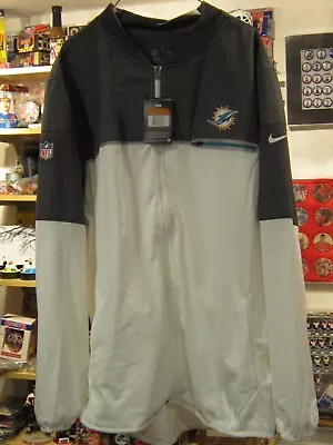 NWT Men's MIAMI DOLPHINS NIKE / NFL Windbreaker Zippered 2XL XXL DRI-FIT • $20