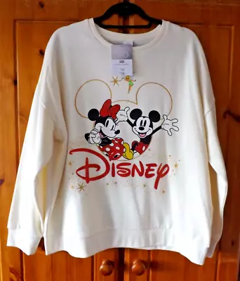 BN Sweatshirt Cream Colour With Mickey & Minnie Design 100 Years Disney Size L • £10