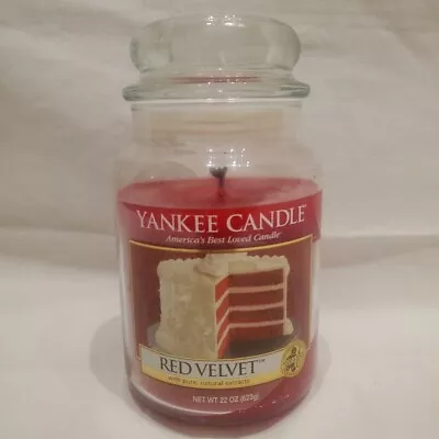 Yankee Candle Retired Red Velvet Large 22 Oz ~ White Label 90% Unused • £25.93