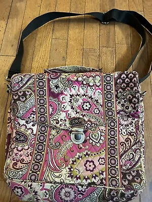 Vera Bradley Very Berry Laptop Briefcase Messenger Bag 14”x12”x4” • $12.95