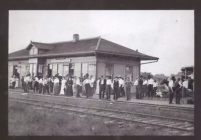 Real Photo Humansville Missouri Railroad Depot Train Station Postcard Copy • $11.99