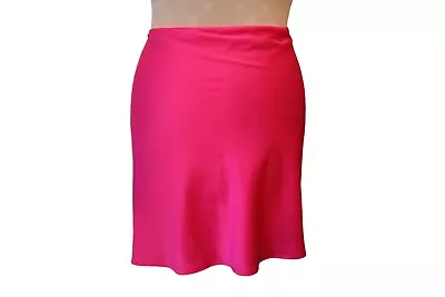 £7 • Buy Hot Pink Satin Style A Line Skirt Size 16