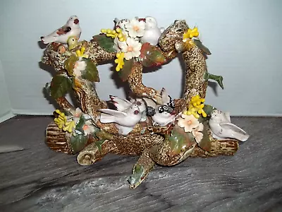 Antique Vintage Majolica Country Birds Branch Nesting Statue Figurine Rare 10 L • $159