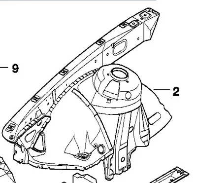 BMW E39 CHASSIE FRAME CLIP FRONT INNER FENDER PANEL Left 525i 528i 530i 540i M5 • $160