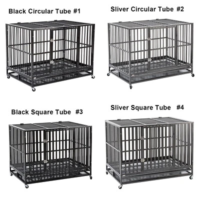 $2.99 • Buy 3XL 48  Dog Cage Crate Metal Kennel Pet Playpen Heavy Duty Tube W/ Tray & Wheels