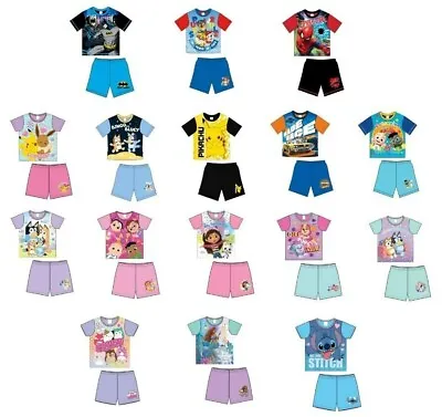 £7.99 • Buy Shortie Pyjamas Set Disney Boys Girls Kids Toddler Children Short Pjs Nightwear