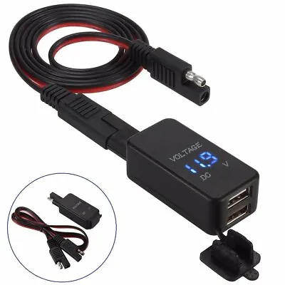 SAE To USB Adapter Motorcycle Dual USB Charger W/Quick Disconnect Plug For GPS • $14.99