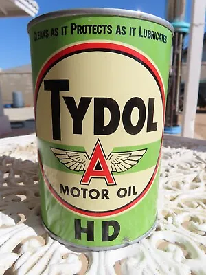 $239.99 • Buy Super Clean Pristine Rare Vintage Tydol HD FLYING A Motor Oil 1 QUART Tin CAN