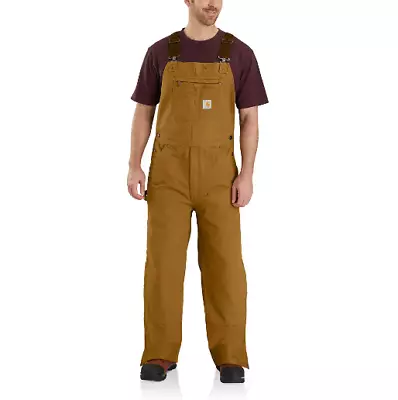 Carhartt Carhartt Brown Washed Duck Insulated Bib Overall Warmth3  L - Short • $49.99
