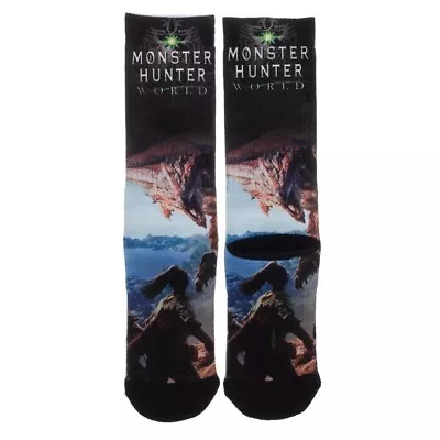 Monster Hunter World Sublimated Socks Size 10-13 Fantasy Capcom RPG Video Game • $14.20