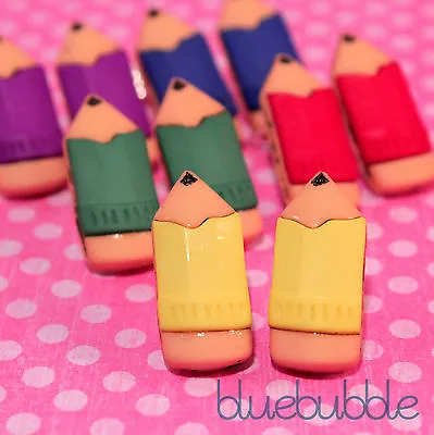 Funky Pencil Crayon Earrings Pick Colour Cute Kitsch Retro School Fancy Dress Up • £6.50