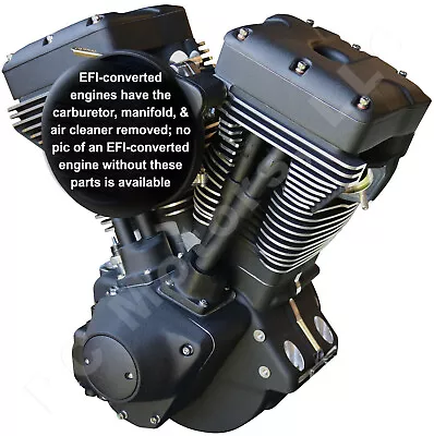 Ultima 127” Efi-converted Matte Blackout Finish Evo Harley Engine Motor Free S&h • $4949.99