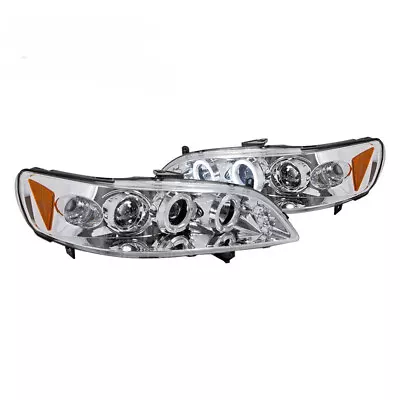 For 98-02 Honda Accord 2/4 Door Chrome Projector Headlights W/LED Halo Inspire • $148