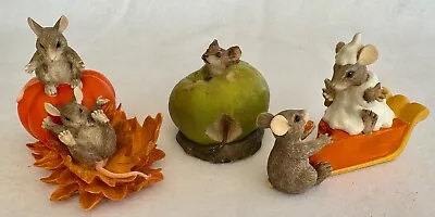 Lot Of 3 Fall Mice Charming Tails Silvestre Pumpkin & Country Artist Apple • £31.84