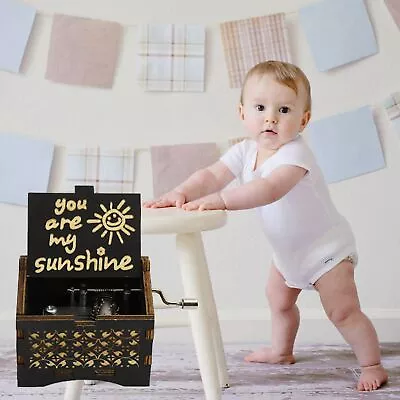 $10.94 • Buy Wooden Hand Cranked Music Box  You Are My Sunshine  Gift
