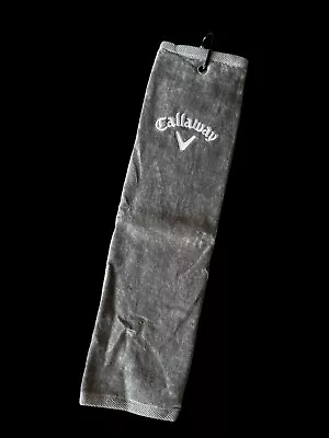 Callaway Trifold Towel Grey 100% Cotton Looped Snap Closure 21  X 16  • £19.99