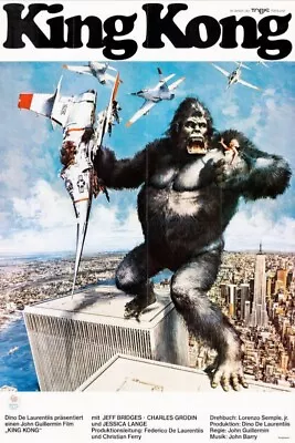 1976 KING KONG VINTAGE MOVIE POSTER PRINT GERMANY 24x16 9 MIL PAPER • $25.95