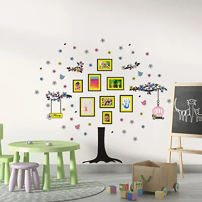 Family Tree Wall Sticker Bird Photo Frame Wall Art Wall Decals Home Decoration • £10.95