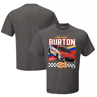 Men's Checkered Flag Charcoal Harrison Burton Motorcraft Front Runner T-Shirt • $24.99