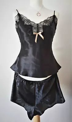 La Senza Night Lingerie Set Dressing Gown Babydoll Shorts Sexy Lace Satin • £12